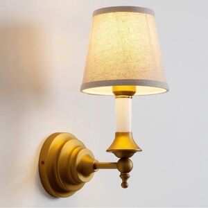 Vintage Fabric Sconce Wall Lighting, Rustic Linen Cloth Wall Light